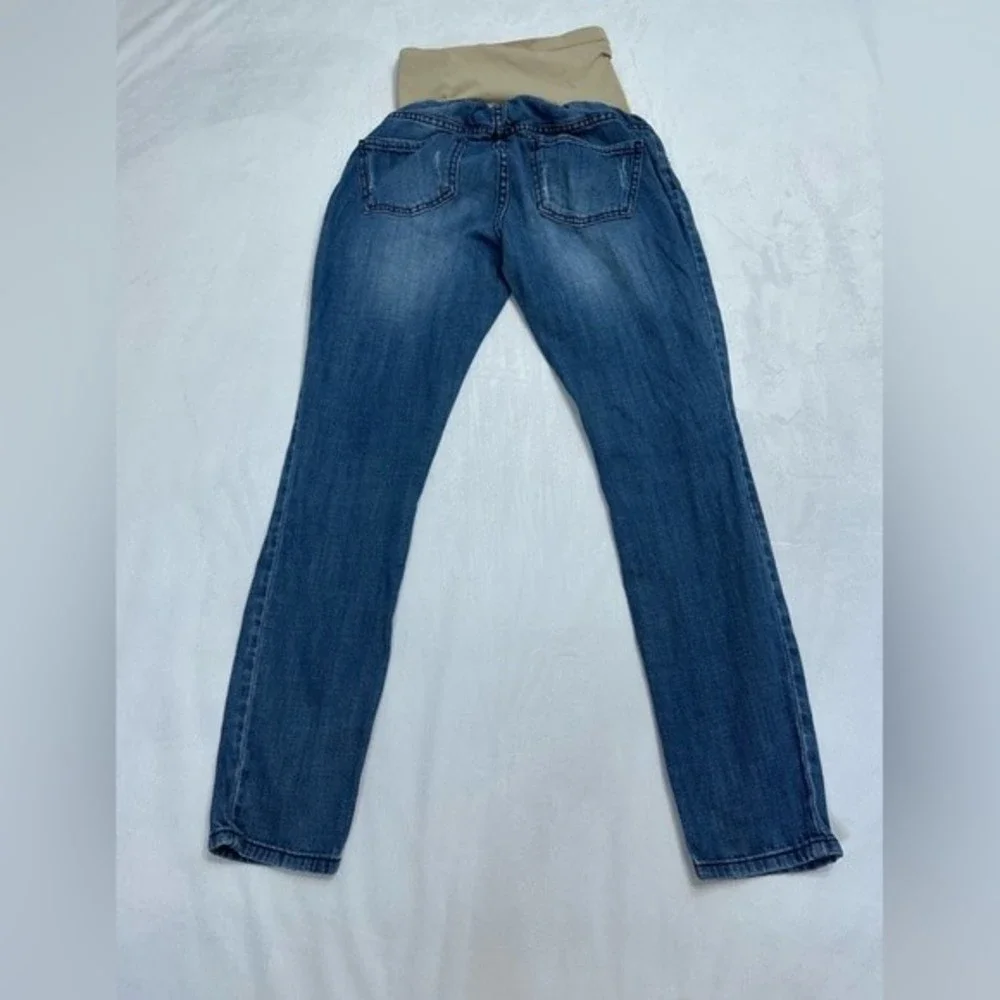 Indigo Blue Denim Maternity Jeans Sz M - Picture 3 of 7